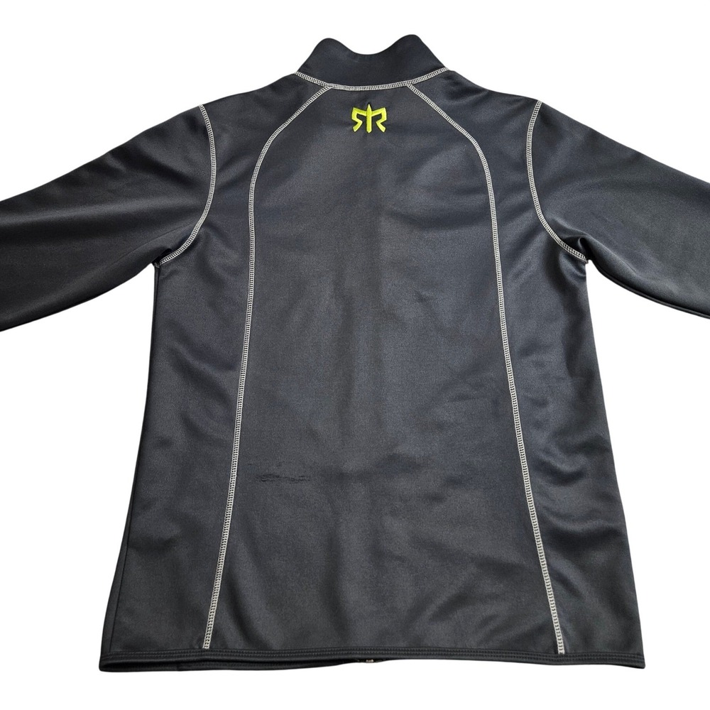 Ragnar Relay Full Zip Track Jacket Mens Large Black‎ Lime Green Activewear - Picture 3 of 9